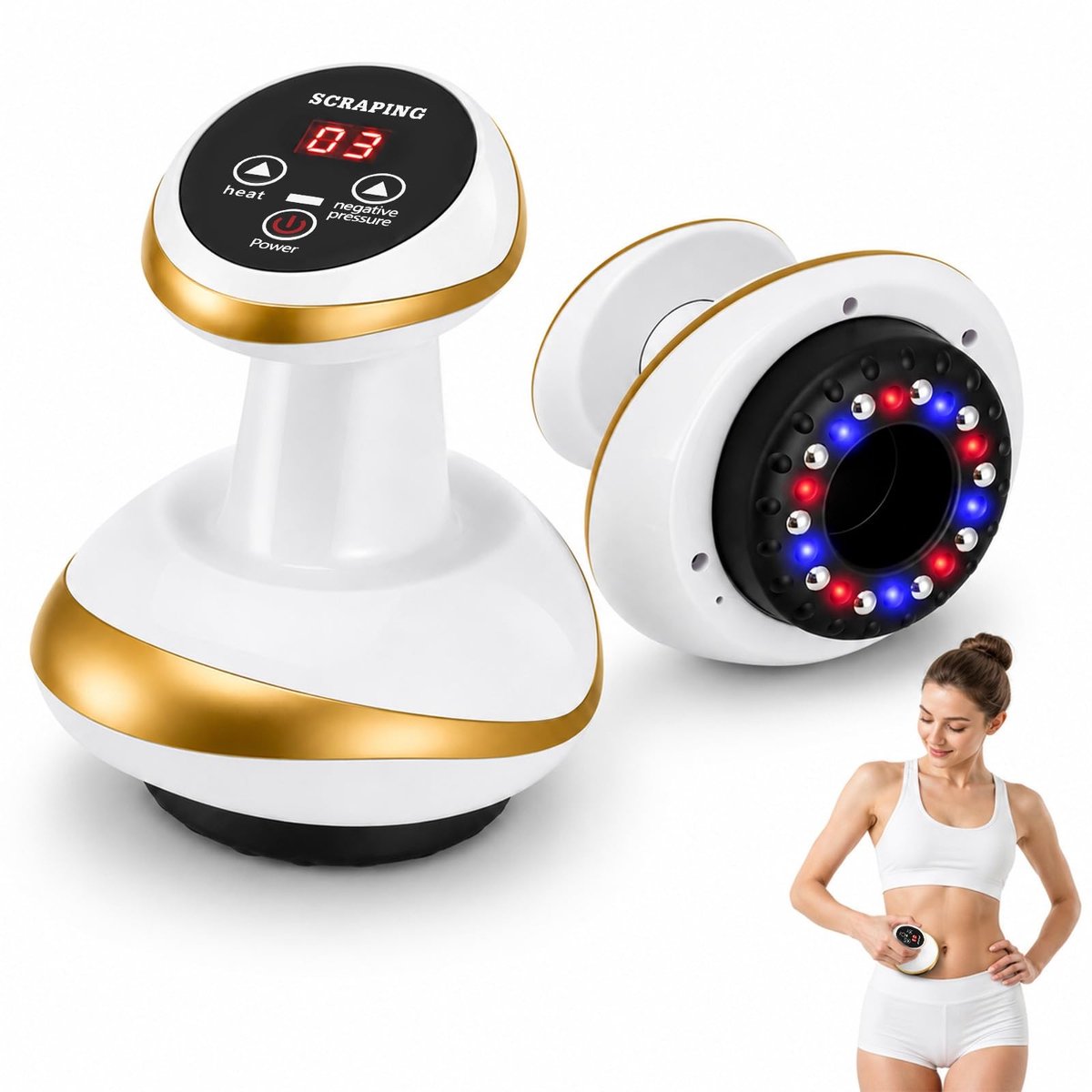 SolidKeus - 4-in-1 Cellulitis Massageapparaat met Warmte en Licht