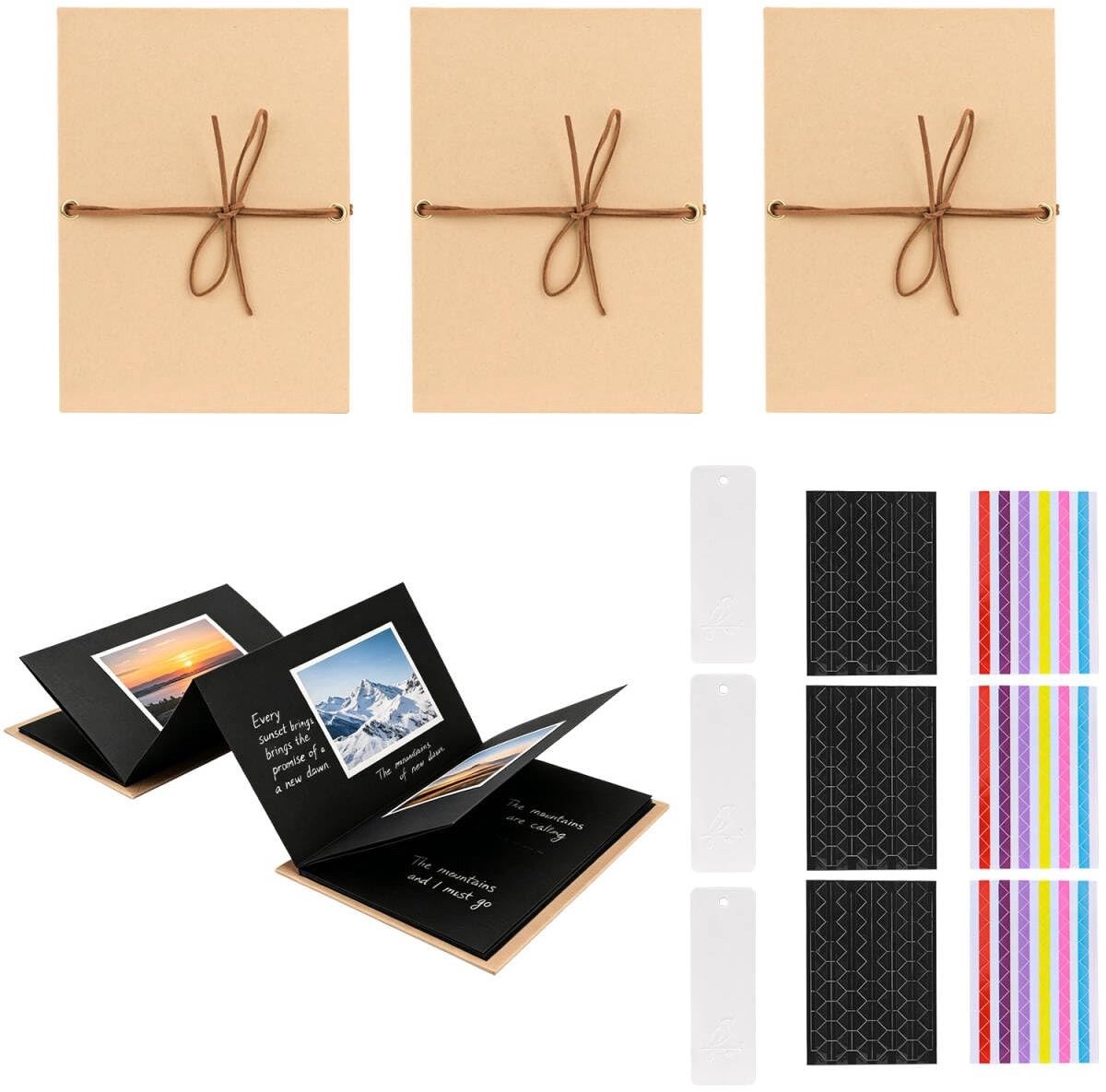 SolidKeus - Set van 3 Kraftpapier Scrapbooks in Accordeonformaat