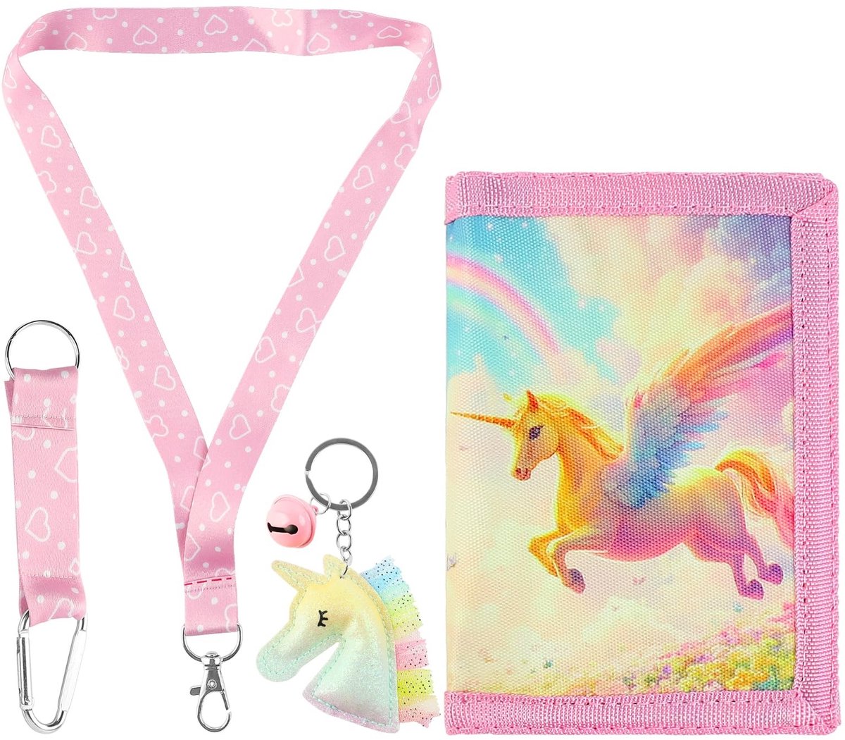 SolidKeus - Vouwbare Kinderportemonnee met Karabijnhaak en Lanyard voor Jongens en Meisjes
