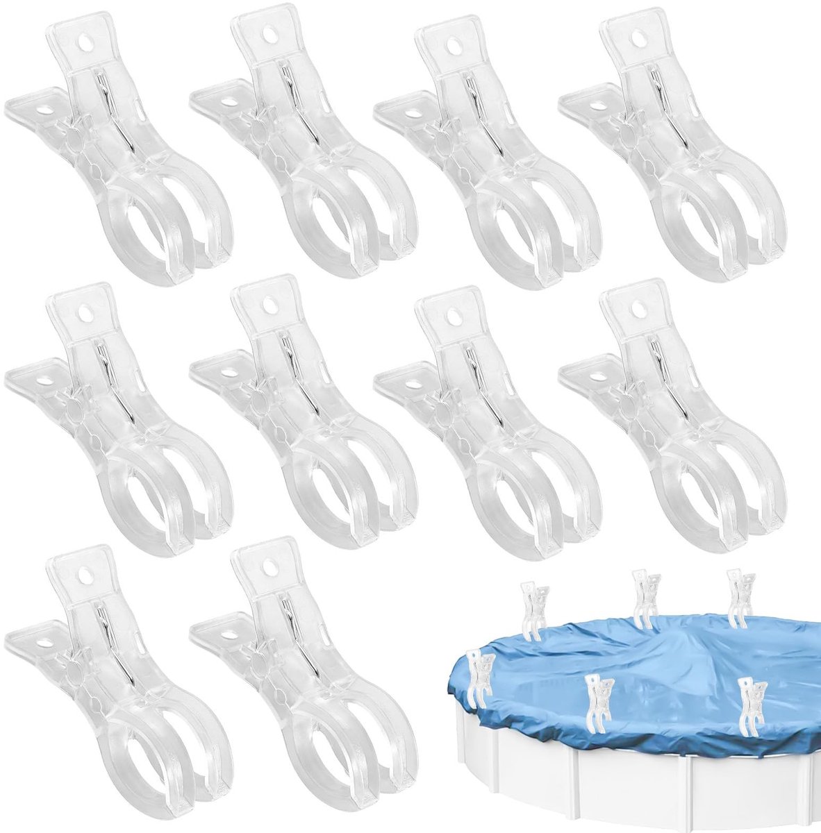 SolidKeus - 10 Stuks Grote Transparante Clips voor Handdoeken en Lakens