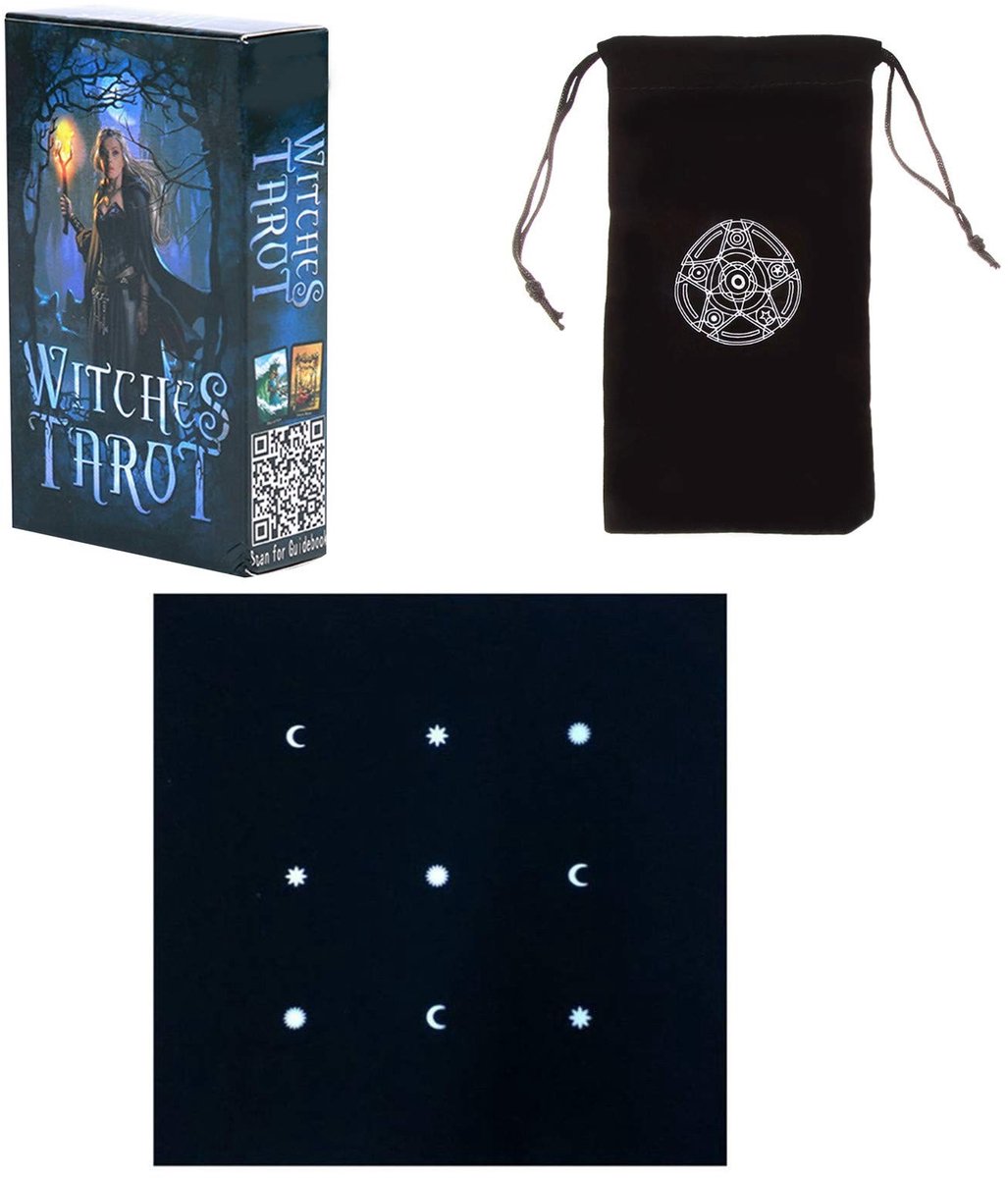 SolidKeus - Tarot Kaarten Set met Tafelkleed en Zakje voor Toekomstvoorspelling