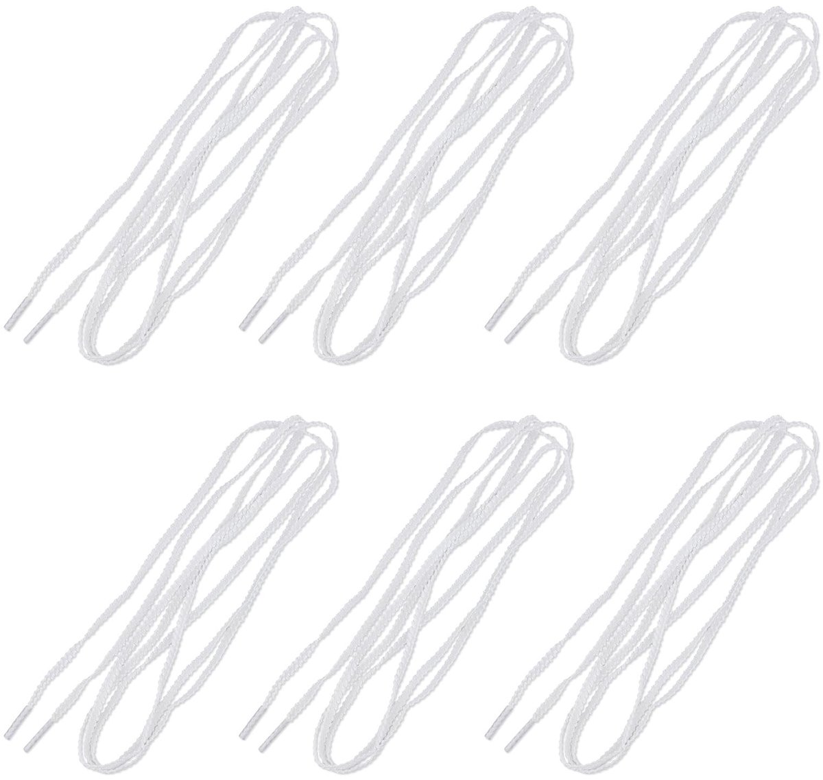 SolidKeus - Set van 6 Platte Polyester Veters voor Schoenen, 160 cm