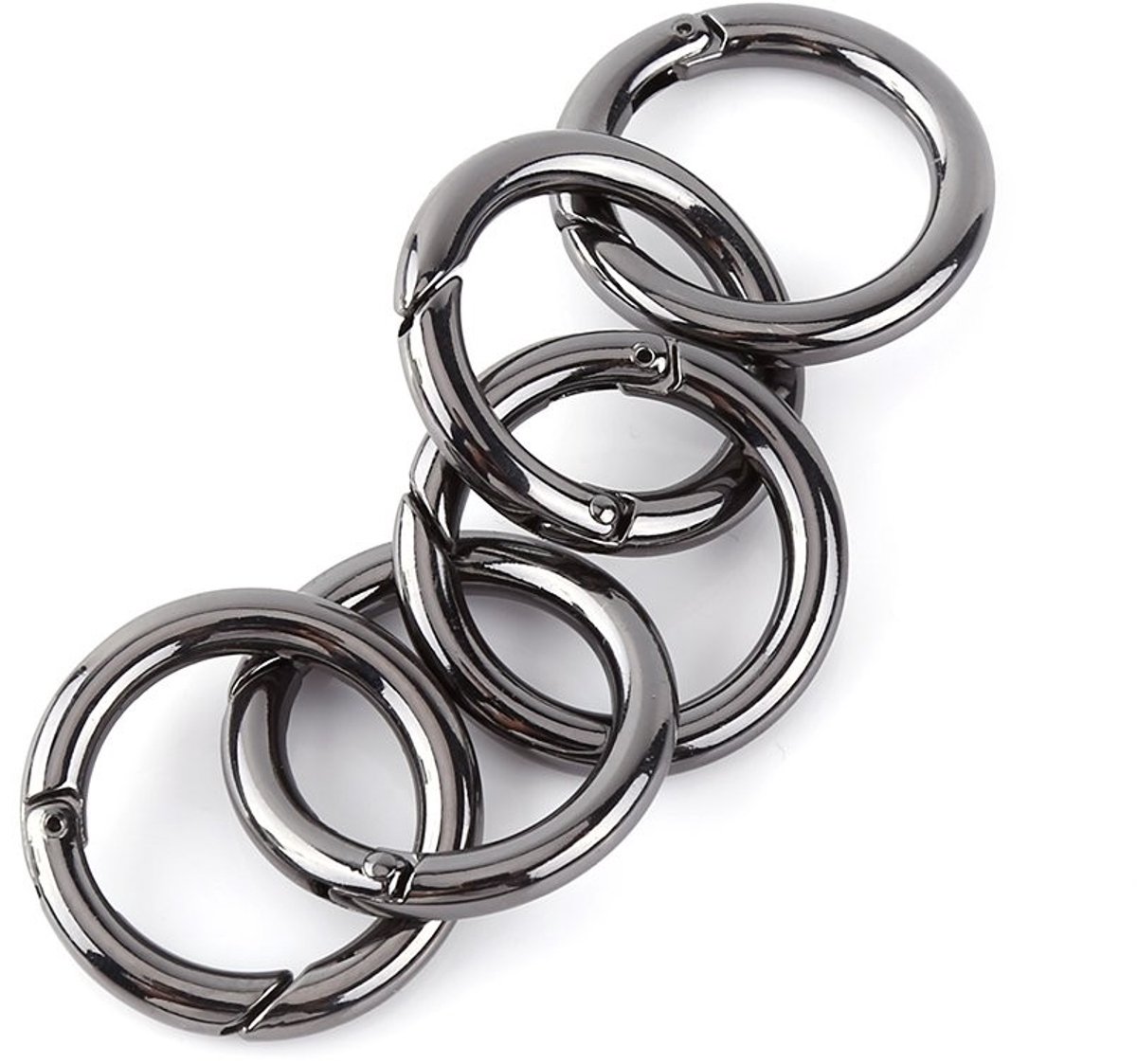 SolidKeus - Set van 5 Ronde Carabiner Haken van Zinklegering