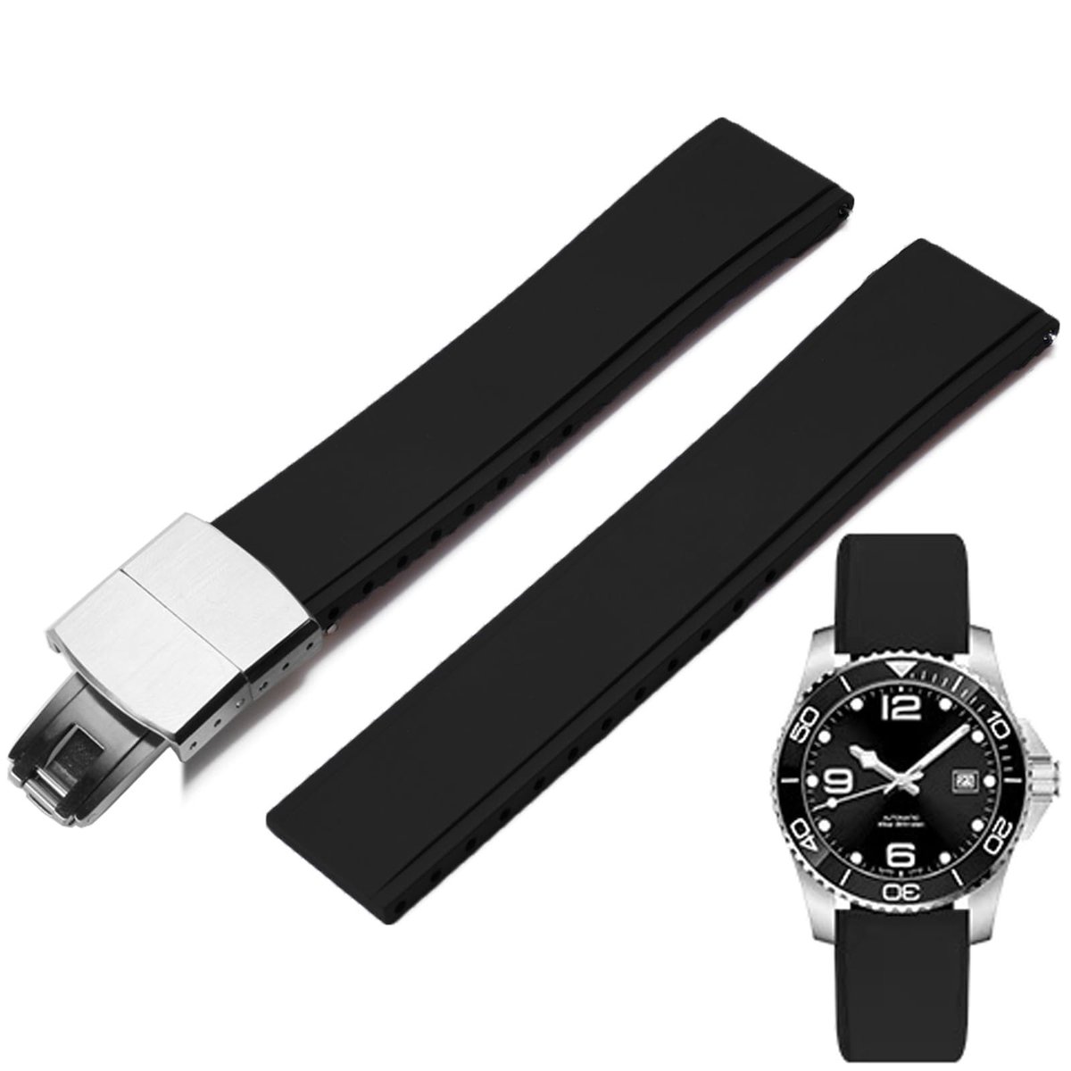 SolidKeus - Universele FKM Rubber Horlogeband met Snelle Bevestiging