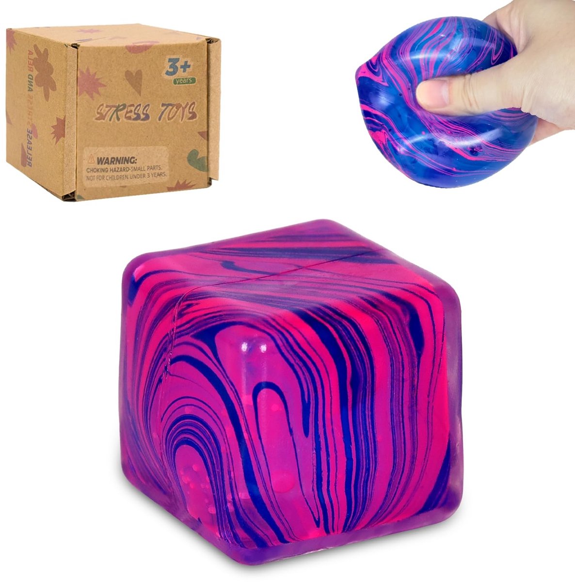 SolidKeus - Zachte Stressbal voor Kinderen en Volwassenen (Paarse Kleur)