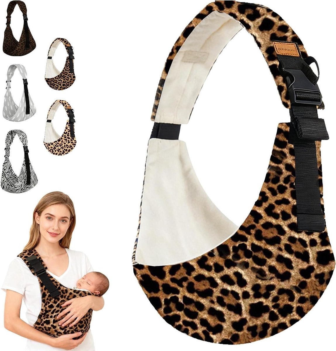 Babydrager - Kinderdrager peuter - Comfortabel dragen - Verstelbare schouderbanden - Tot 20 kg - Luipaardprint