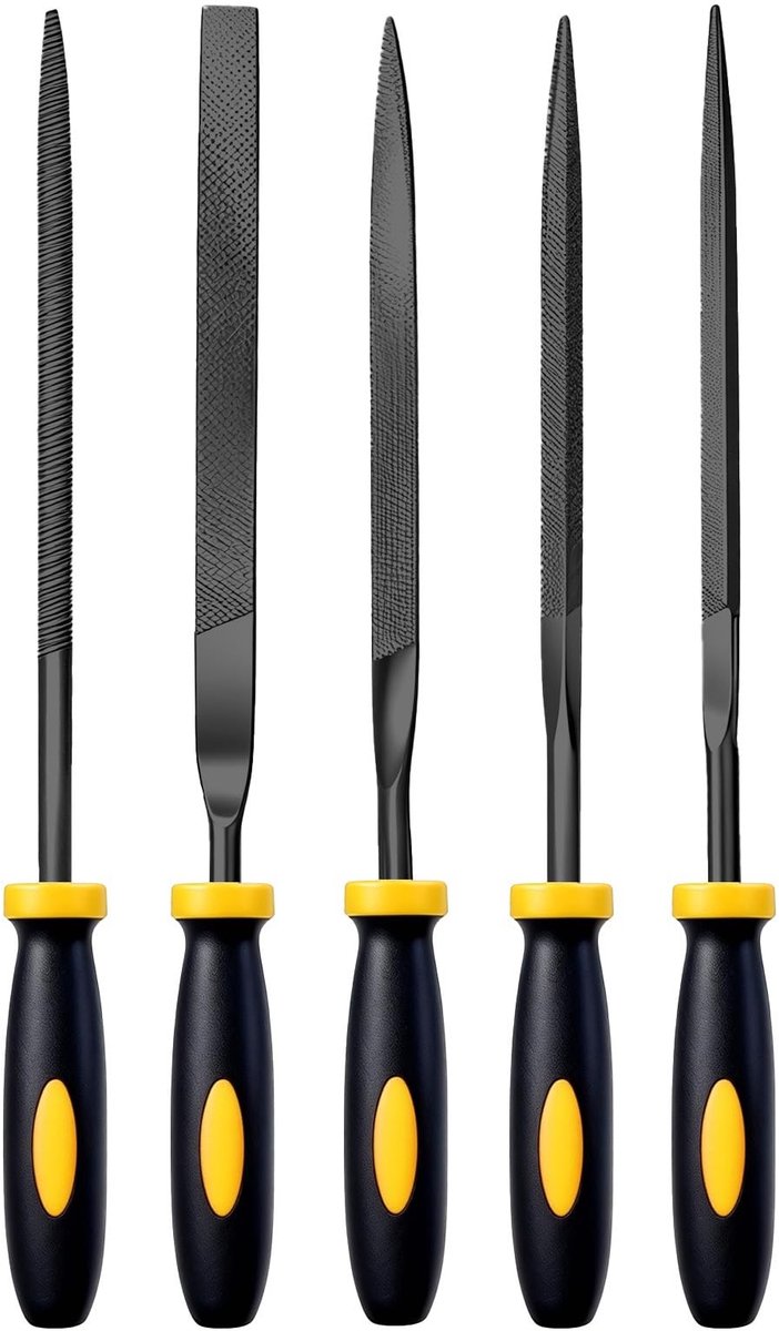SolidKeus - Set van 5 Precisie Vijlenset van Koolstofstaal voor Diverse Klussen