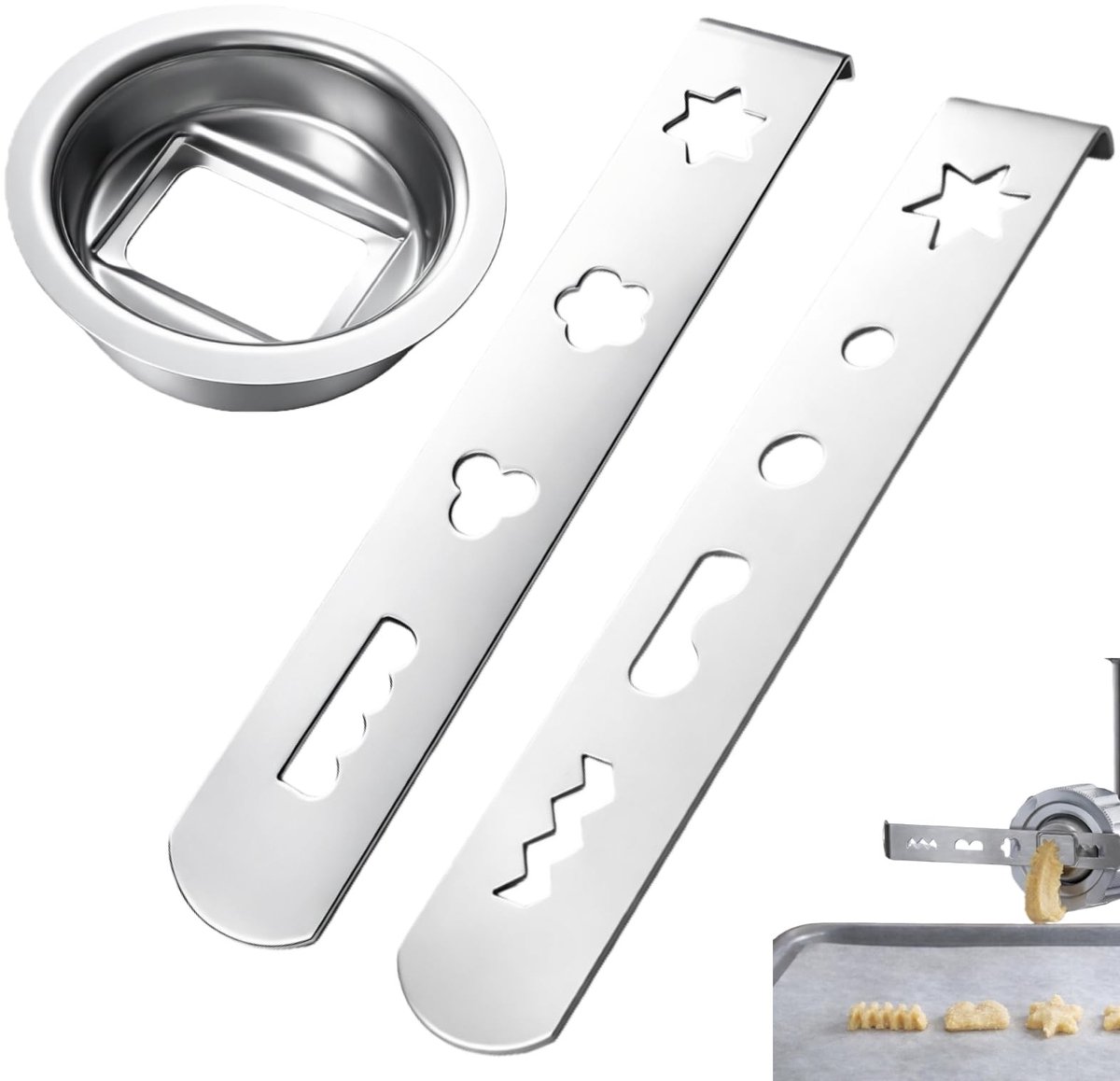 SolidKeus - Set van 3 Koekjesaccessoires voor Vleesmolen