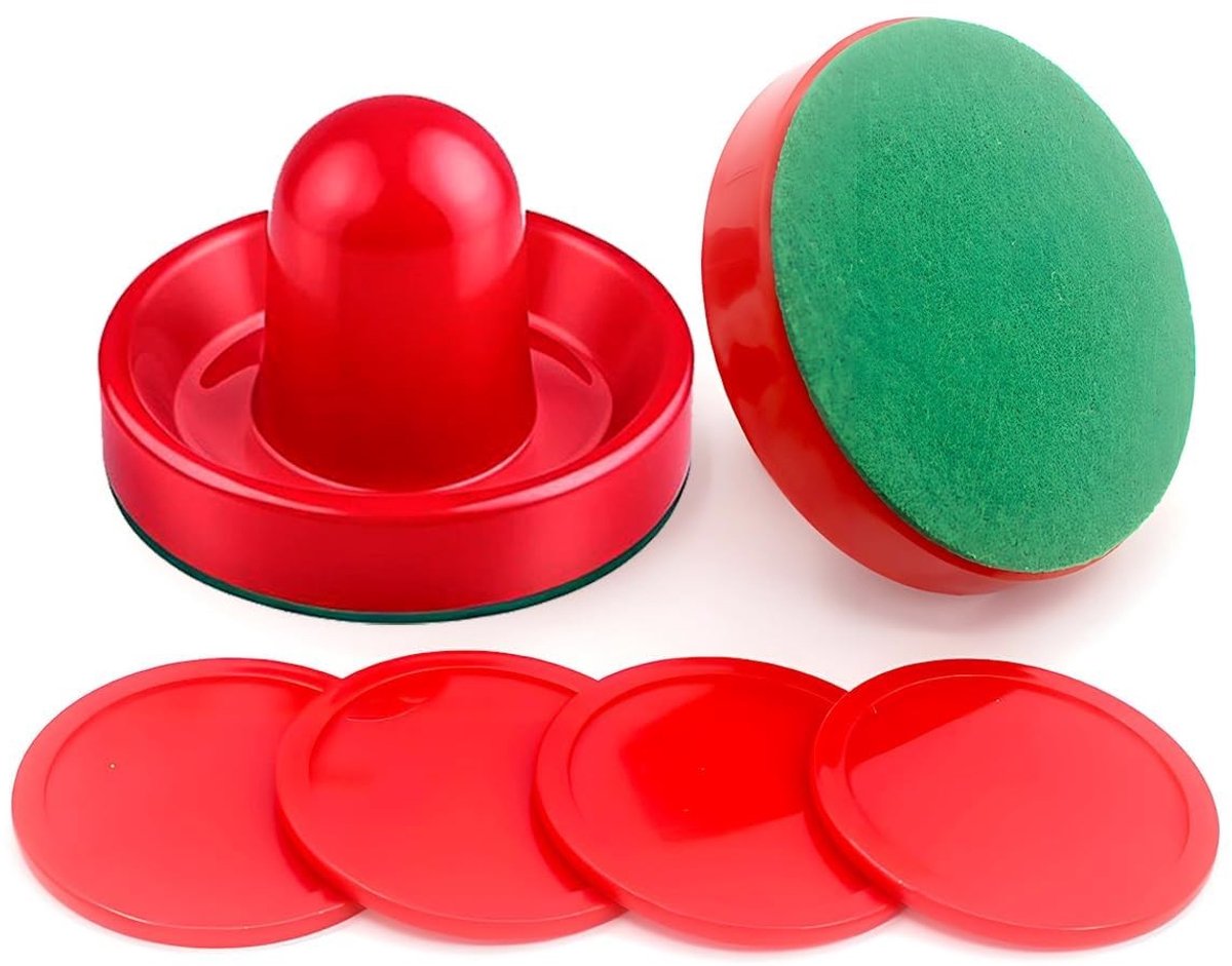 SolidKeus - Air Hockey Set met 2 Pushers en 4 Pucks voor Spellen