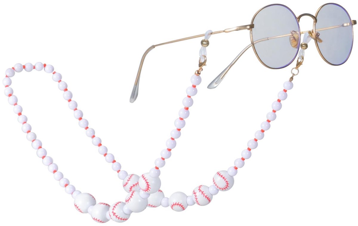 SolidKeus - Baseball Brilketting van Hout en Acryl voor Sportliefhebbers