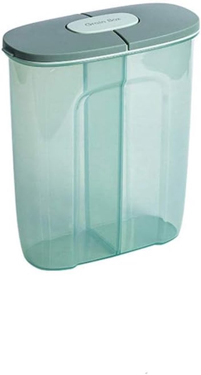 Graan Opslagdoos - Voedsel Tank - Keuken Organiseren - Dubbele Poorten Ontwerp - 3.5L Capa
