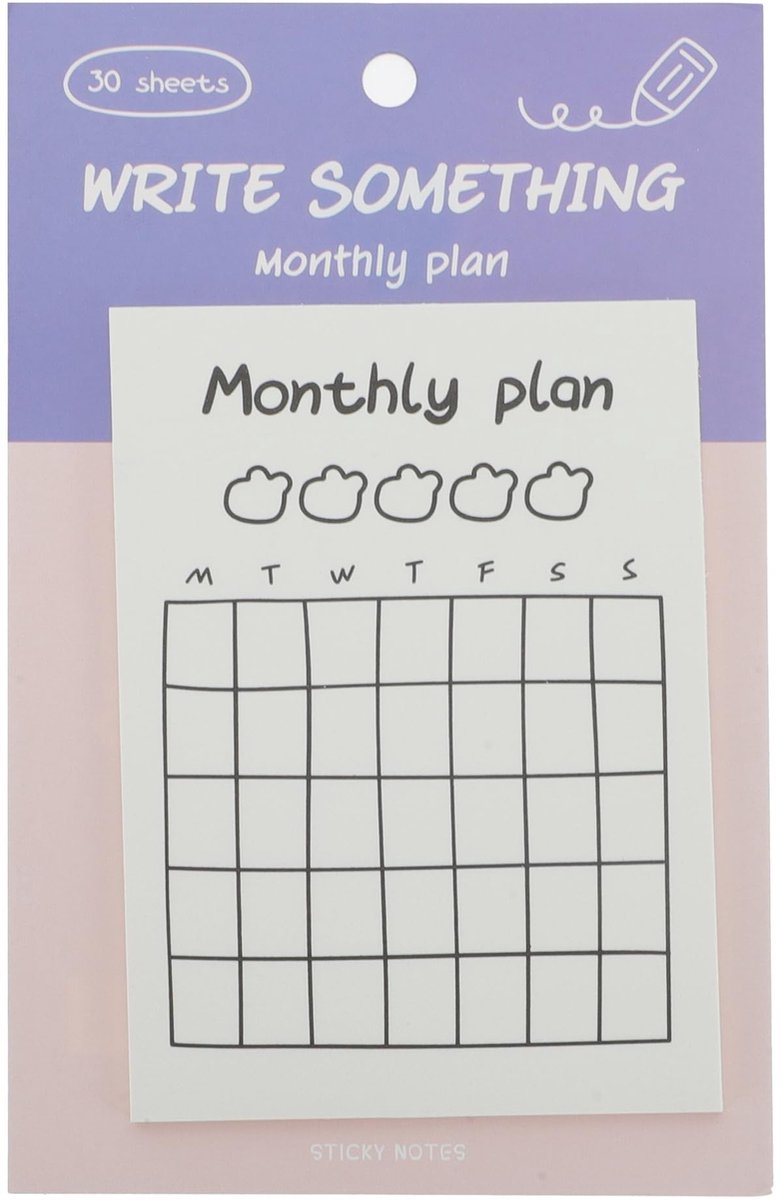 Dailygoods- Memo-pads - Zelfklevende Etiketten - Maandplan-Plakbriefjes - Duurzaam Gerecycled Papier - Praktisch Formaat - Voor Kantoor en Thuisgebruik