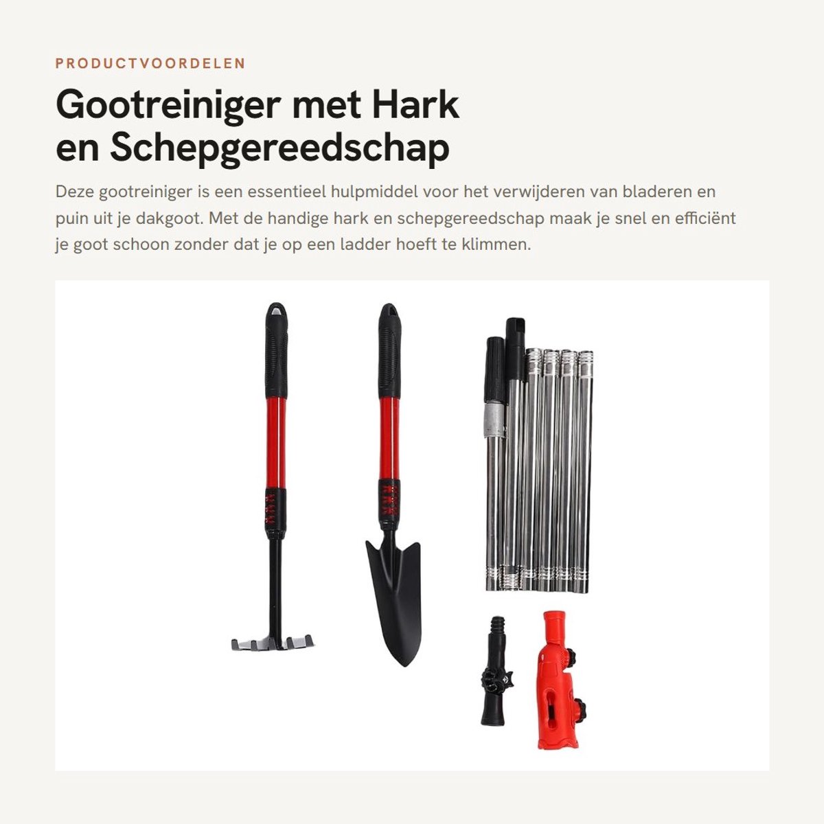 Dailygoods - Gootreiniger met Hark en Schepgereedschap