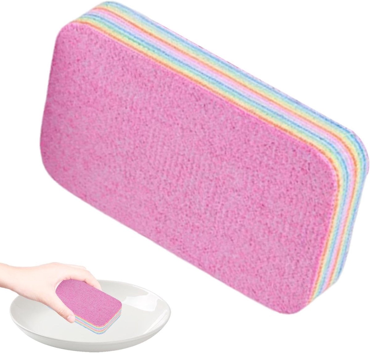 Herbruikbare Afwashanddoeken - Keukenpapier Alternatief - Huishoudelijk Schoonmaken - 12 Lagen Absorberend - 12x7x2.2cm - Meerdere Kleuren