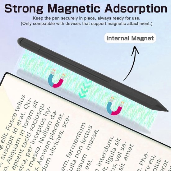 Dailygoods- Stylus Pen Magnetisch - 4096 Drukniveaus - Palmafstoting - Kantelondersteuning - Clip - Compatibel met EMR Apparaten - Digitale Pen — afbeelding 2