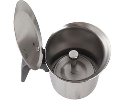 Koffiezetapparaat - Moka Pot - Italiaanse Koffie - Enkele Klep - 18x14x10 cm - Zilver