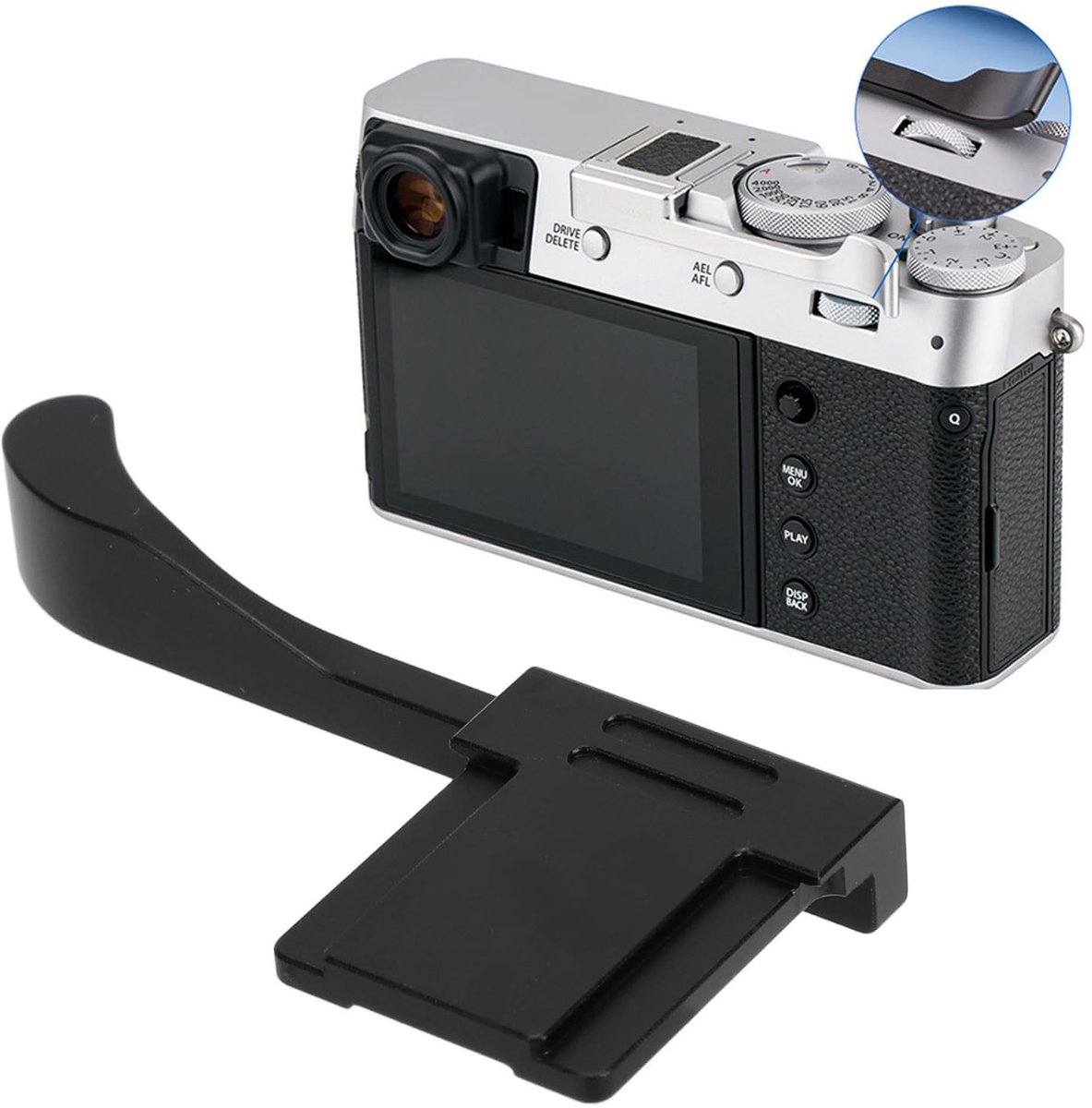 Dailygoods- Duimgreep voor X100VI - Compatibel met X100V/X100F/XE3/XE4 - Flitsschoen Ondersteuning - Verbeterde Stabiliteit - Handvat voor Betere Controle - Camera Handgreep