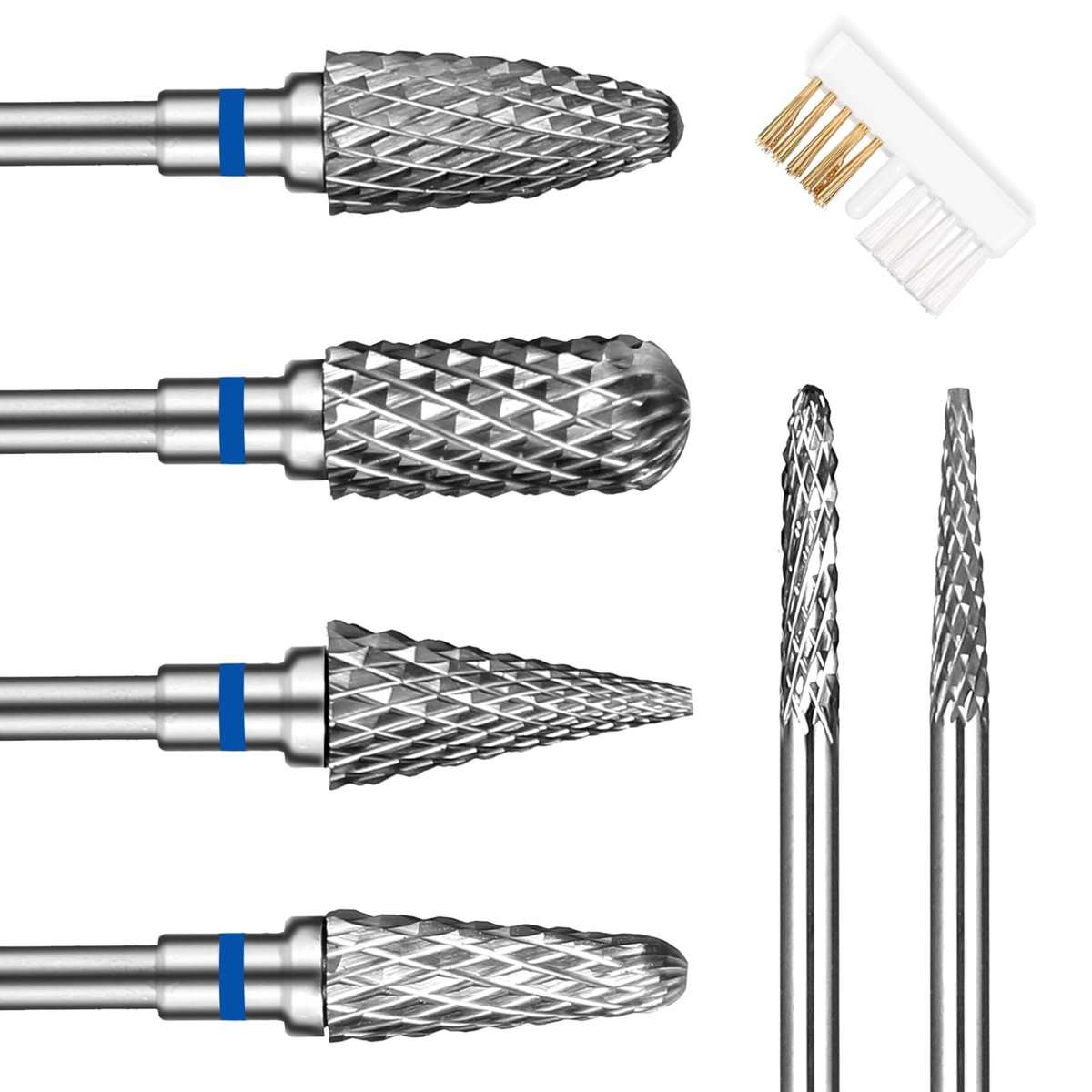 Dailygoods - Nagelfrees met hardmetalen opzetstukken - 6 stuks voor thuissalon