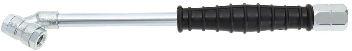 Dailygoods- Ventieltool - Dual Head Band Air Chuck - 1/4NPT Connector - Zilver/Zwart - Ergonomische Grip - Duurzaam Materiaal - Bandenpomp