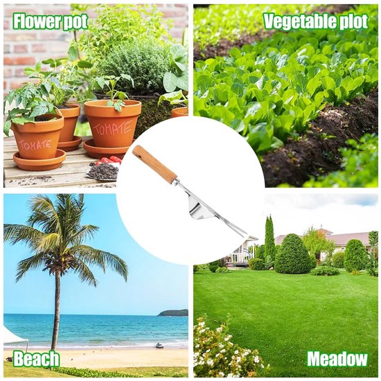 Allecto - Onkruidsteker - Handwiedapparaat - Roestvrij staal - Houten handvat - Tuinhand - Ideaal voor wieden - Geschikt voor tuinliefhebbers van Merkloos	 — afbeelding 4