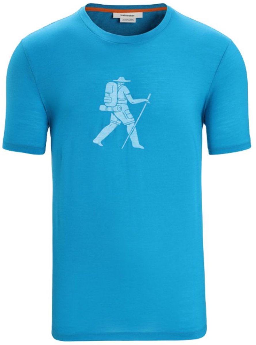 Icebreaker Merino 150 Tech Lite II SS Tee Trail Hiker T-Shirt Heren – 100% Merinowol – Ademend Sneldrogend & Geurbestendig Outdoor Shirt Blauw