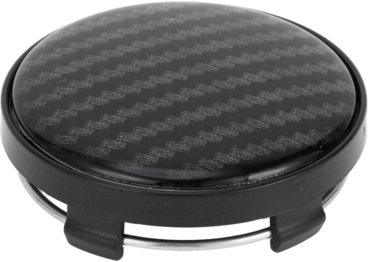Dailygoods- Naafdeksels 60mm - Universele Naafdeksels - Beschermende Covers - Zwart - Koolstofvezelpatroon - Duurzaam Materiaal - Wieldeksels