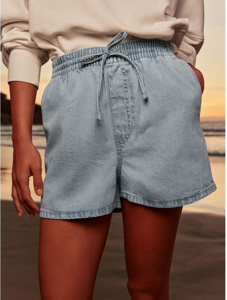 Next - Dames - Drawstring Mini Shorts - Blauw