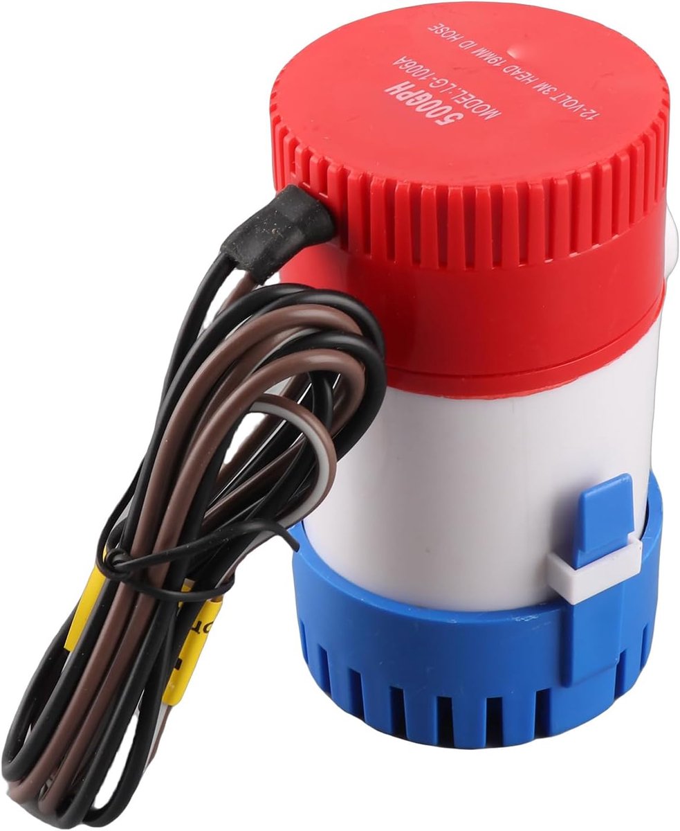 DC Lenspomp - Afvalwaterpomp Boot - Veilig Varen - Hoge Stroom 500 GPH - 12V Compact - Zwart