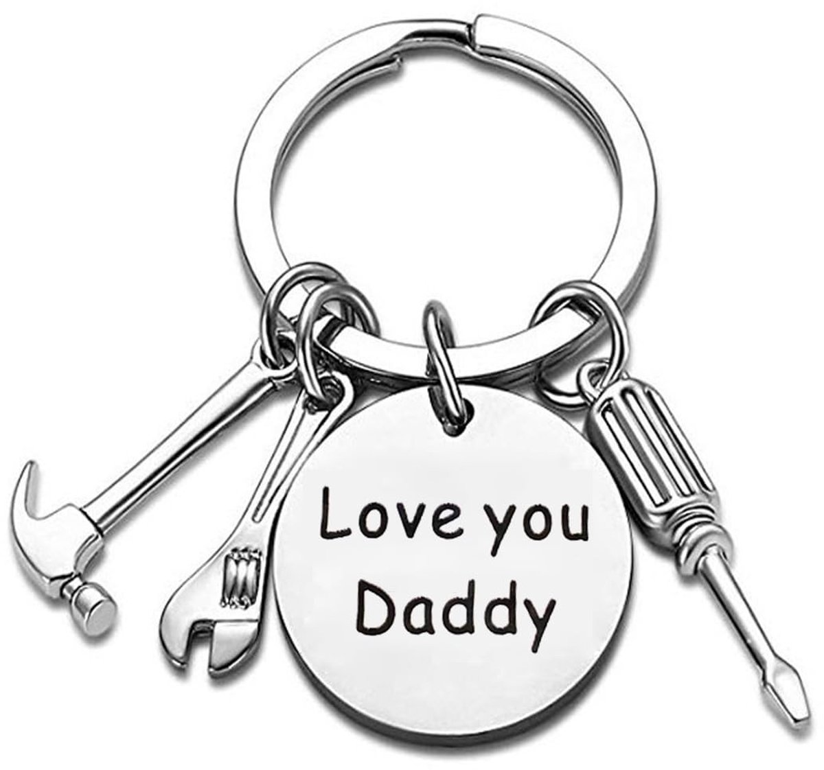 Dailygoods- Sleutelhanger Gepersonaliseerd - Vaderdagcadeau - Verjaardagscadeau - Roestvrij Staal - Hoge Kwaliteit - Bijzondere Betekenis - Cadeau