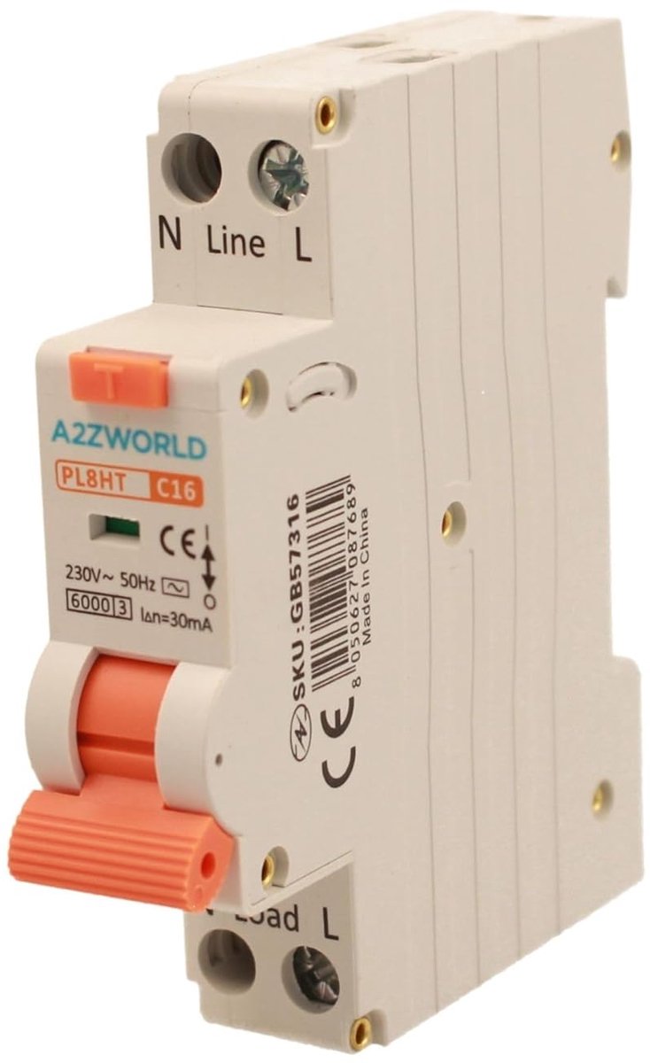 Stroomonderbreker - Automaten - Elektrische Beveiliging - Slim formaat - 1 DIN-module - Wit