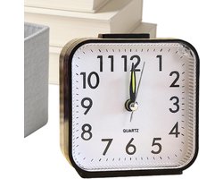 Kleine wekker - Bureau decor - Tijd management - Warme gele gloed - 9 cm breed - Enkel kenmerk