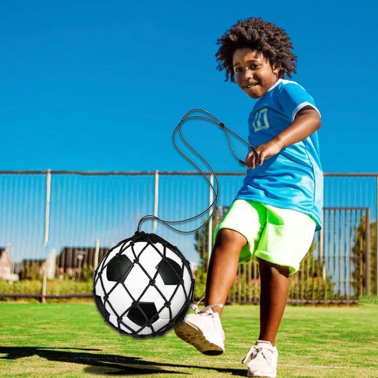 Voetbal Kicktrainer - Bal Trainer - Voetbalvaardigheden Verbeteren - Lichtgewicht Draagbaar - 110 cm Lengte - Zwart — afbeelding 2