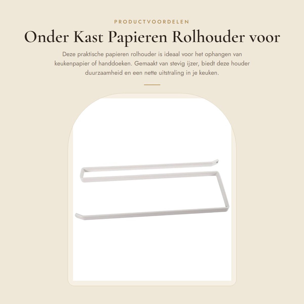 Dailygoods- Papieren Rolhouder Stevig - Keukenpapier Houder - Handdoek Houder - Roestvrij Staal - Hangend Ontwerp - Makkelijk Schoon te Maken - Keukenpapierhouder