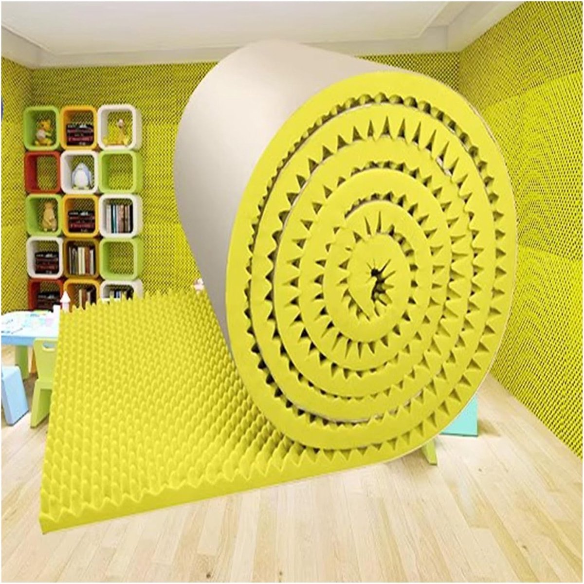 Akoestische Panelen - Geluidsdichte Schuim - Studio Geluid - Zelfklevende Laag - 3cm Dikte - Geel
