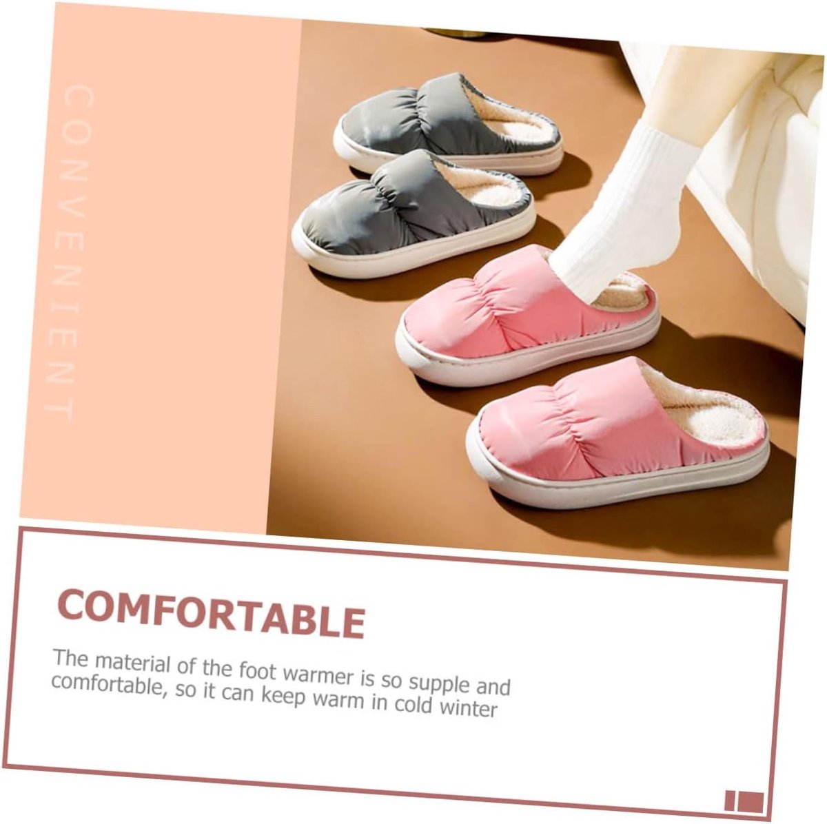 Elektrische Pantoffels - Verwarmde Voeten - Winterse Warmte - USB Oplaadbaar - 28 cm Lengte - Grijs — cadeau in Gadgets - foto 2