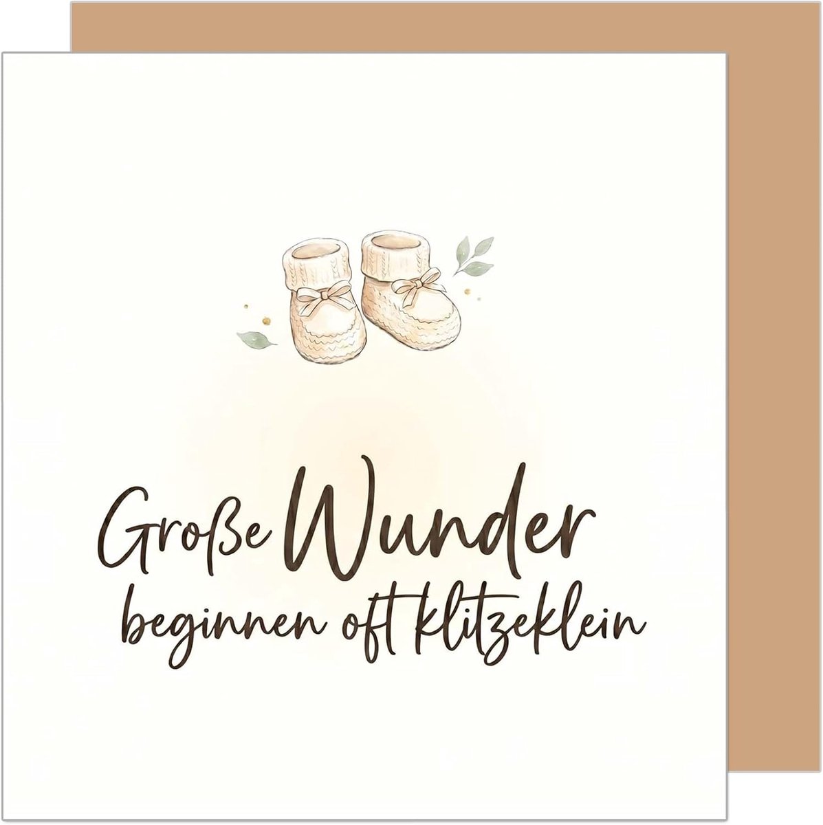 Geboortekaart met envelop - Wenskaart baby - Gefeliciteerd geboorte - Ontworpen in Duitsland - 15 x 15 cm - Kleurrijk