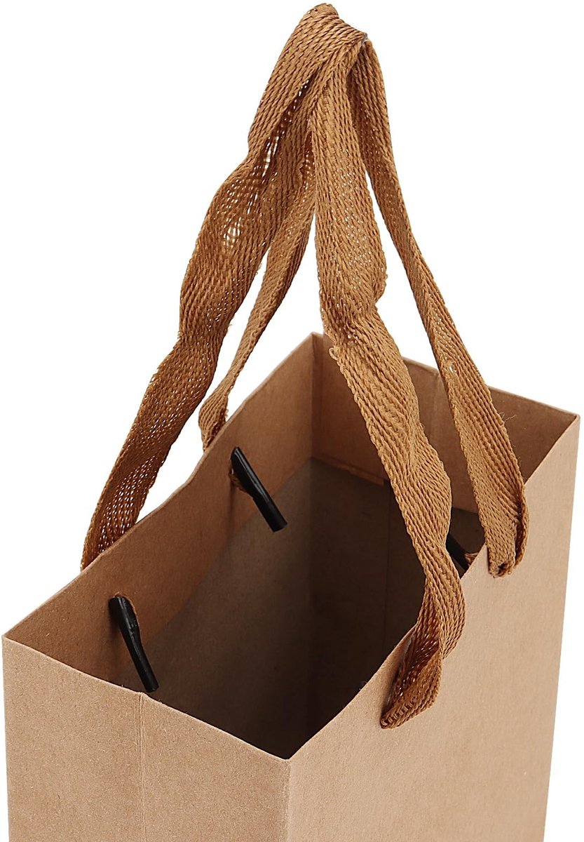 Dailygoods- Geschenkzakken 30 stuks - Kraft Papieren Zak - Bruine Feestzakken - 12 x 6 x 17 cm - Handvat - Perfect voor Verjaardag/Bruiloft - Feestzakjes