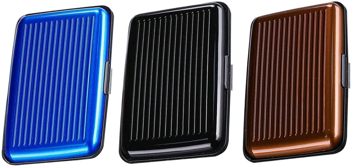 Dailygoods- Creditcardhouder Aluminium - Waterdicht - RFID Blokkering - Stijlvolle Pasjeshouder - 3 Stuks - Veilig en Schokbestendig - Portemonnee