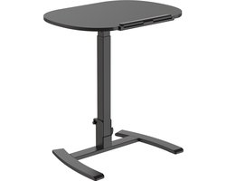 FlexiDesk Verrijdbare Zit-Sta Tafel – Opvouwbaar Laptoptafeltje met Gasveer – Kantelbaar Werkblad – Zwart