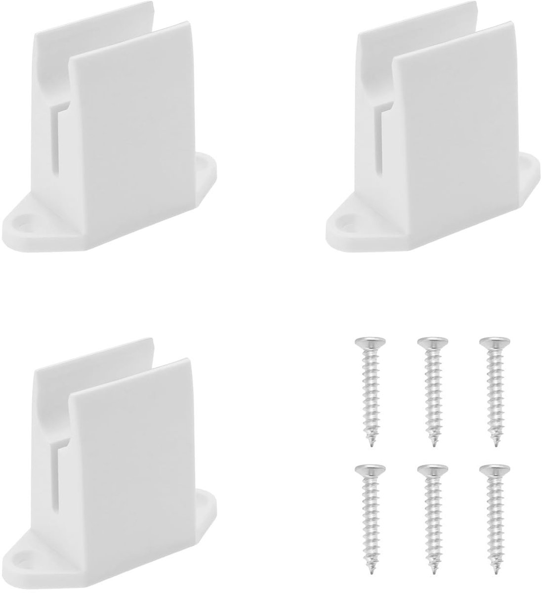 Dailygoods- Crank Houder Duurzaam - Wandbeugel - Kunststof - 3 Stuks - 44,3x56,3mm - Voor 13mm Hengels