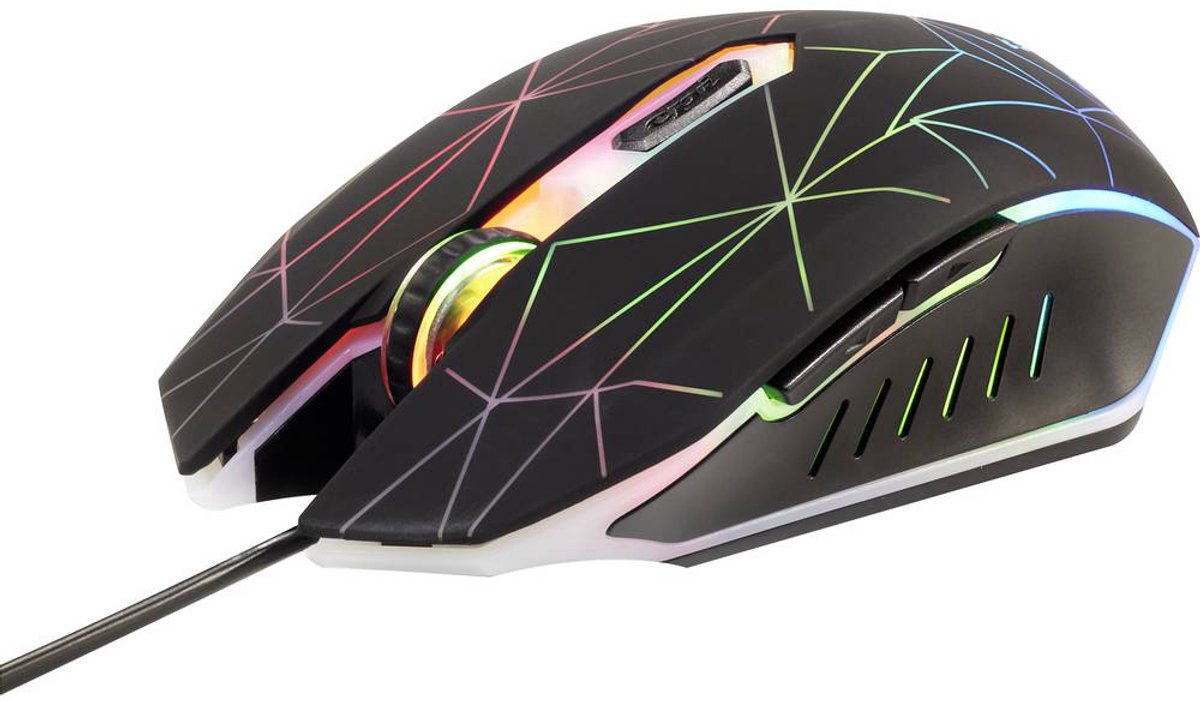Renkforce RF-GM-120 Gaming-muis USB Optisch Zwart 6 null Verlicht Rechtshandigen