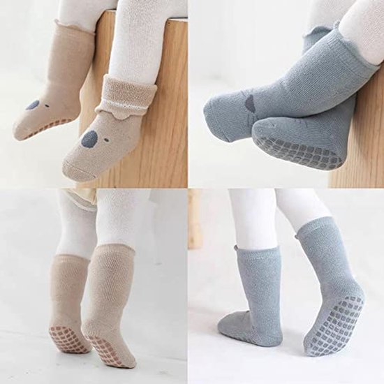 Babysokken - Wintersokken - Warme Voetjes - Anti-slip zolen - 5 paar - Multicolor — afbeelding 5