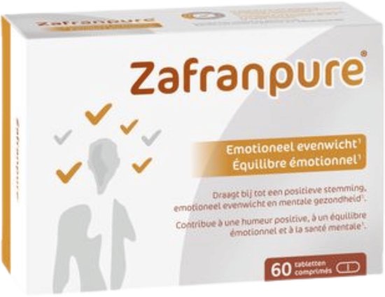 ZafranPure® | Emotioneel evenwicht en positieve stemming Saffraan 60 Gecomprimeerde tabletten