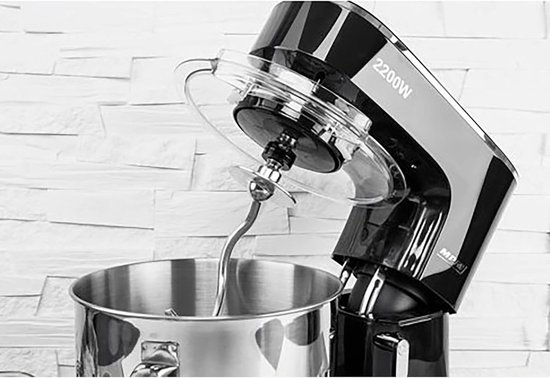 Professionele bakmixer met weegschaal en planetair systeem - 6,5L roestvrij staal, 6 snelheden, ideaal voor deeg en beslag van Merkloos — afbeelding 2