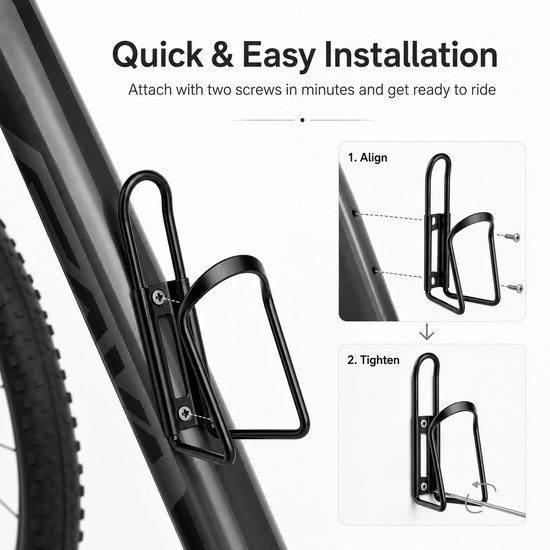 Fleshouder Fiets - Aluminium - Stevig en Universeel - Zwart — afbeelding 4