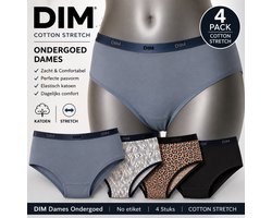Ondergoed Dames - no etiket - 4 Stuks - COTTON STRETCH - 4 PACK - maat S - DIM Dames Ondergoed - Lingerie - Onderbroeken Dames - Dames Slips - Ondergoed Dames
