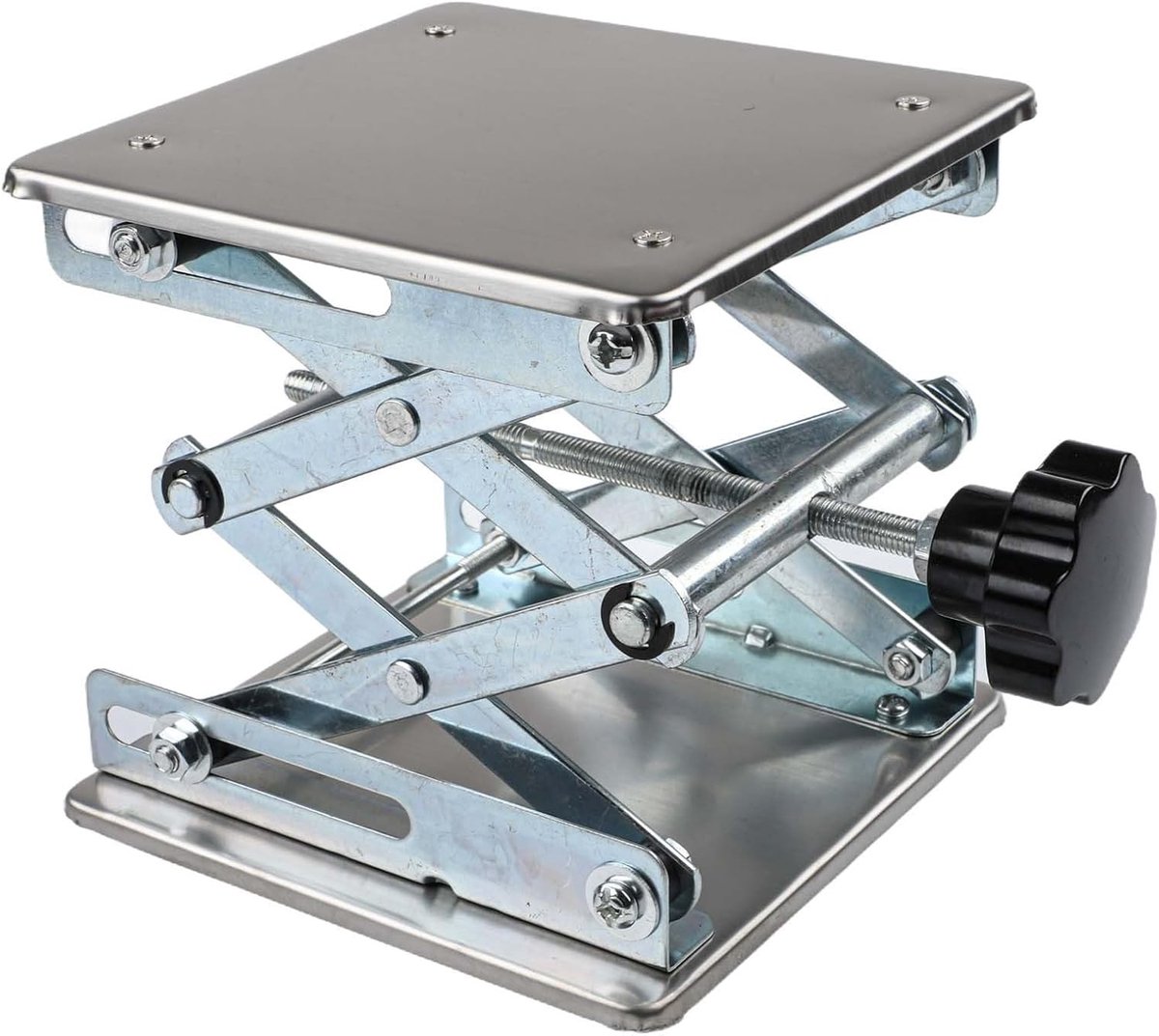 Houtbewerking Hefplatform - Router Lift - Precisie Werk - Handmatige Hoogteverstelling - 150 x 150 mm - Zilverkleurig