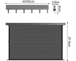 Uitschuifbare Inklapbare Wanddroogrek-Opvouwbaar Droognet-Wasrek van Ruimte Aluminium-Badkamer Balkon Slaapkamer-Kleding Droogrek-49/60cm-Gun Grey-6 Haken