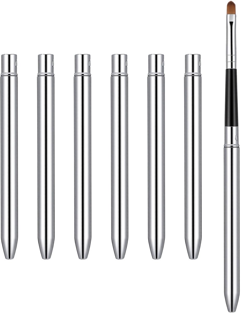 Dailygoods- Lipborstel 6 Stuks - Intrekbare Lippenborstel - Zinklegering/ABS Kunststof - Reizen Applicator - Nauwkeurige Lip Make-up - 4,13 × 0,9 cm
