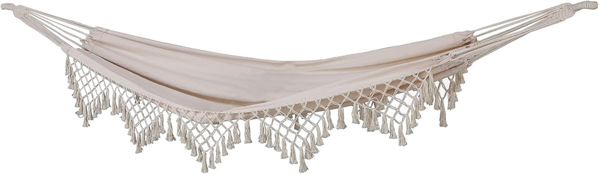 Luxe hangmat met sierzoom Boho Macramé katoen